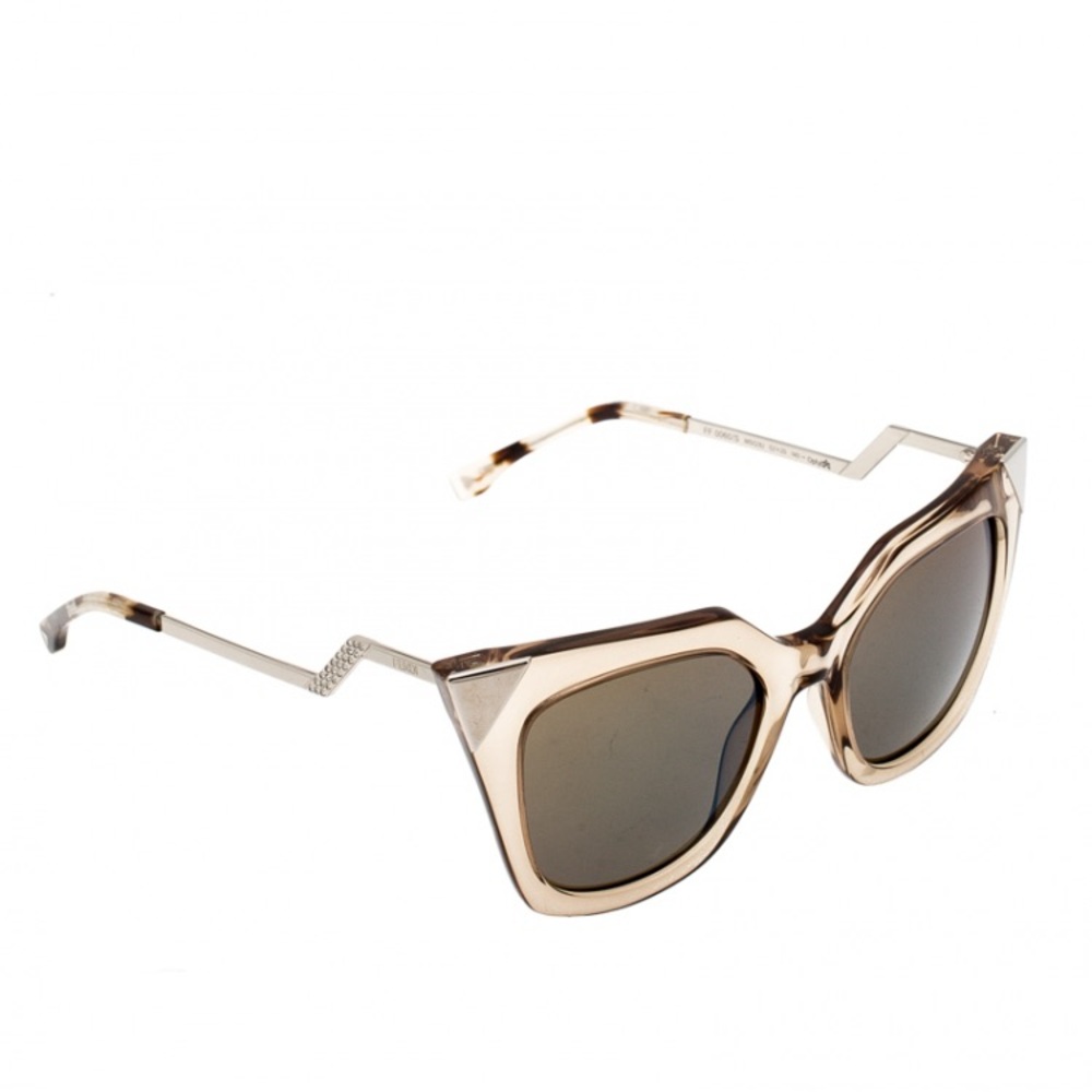 Vintage Fendi Brown Blue Mirrored FFO060/S Iridia
Cat Eye Sunglasses